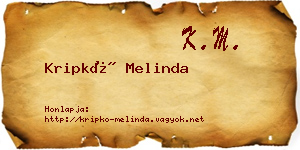 Kripkó Melinda névjegykártya