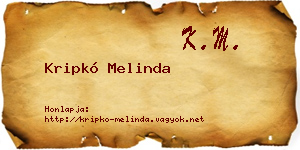 Kripkó Melinda névjegykártya